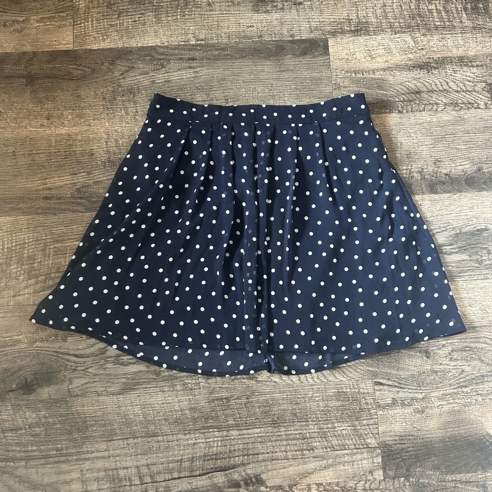 Navy Polka Dot Skirt